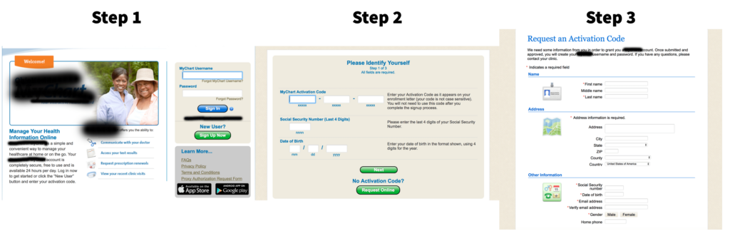 Patient portal registration