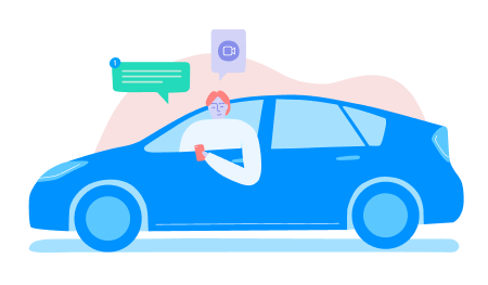 Practice telemedicine with patient communication in the parking lot waiting room using telehealth companies