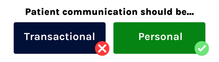 Patient communication should be personal, not transactional.