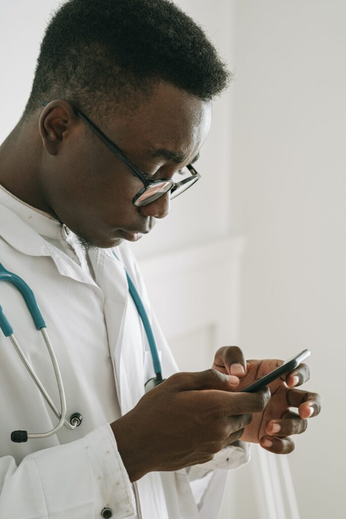 Physician using a healthcare chatbot