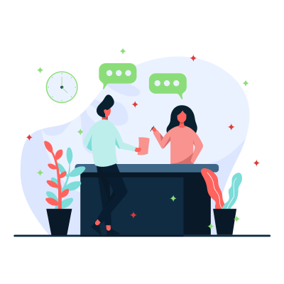 Receptionist chatting with a patient, in a blogpost about how a virtual receptionist can give your front desk more time to build patient relationships.