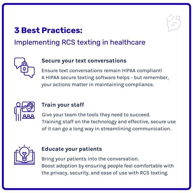 Best practices for implementing RCS for patients.