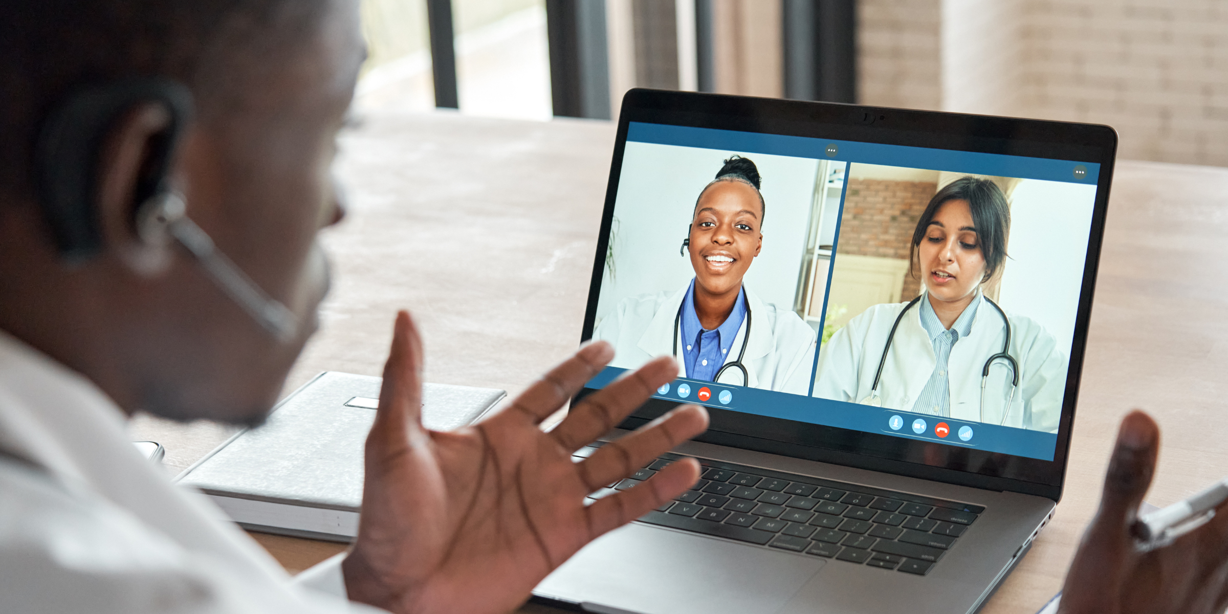 Main header image for the blog post "Is Zoom HIPAA Compliant?" depicting a secure telemedicine consultation.