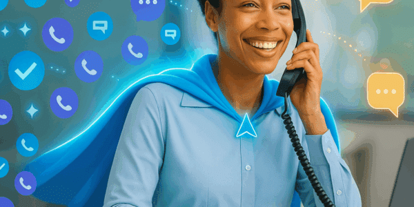 OhMD vs Assort Health feature image showing staff with AI assistant handling calls and texts